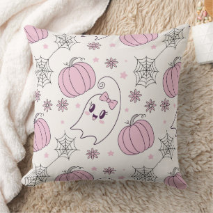 Pastellrosa Halloween Nahtloses Muster (4) Kissen