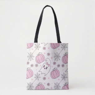 Pastellrosa Halloween Nahtloses Muster (4) Tasche