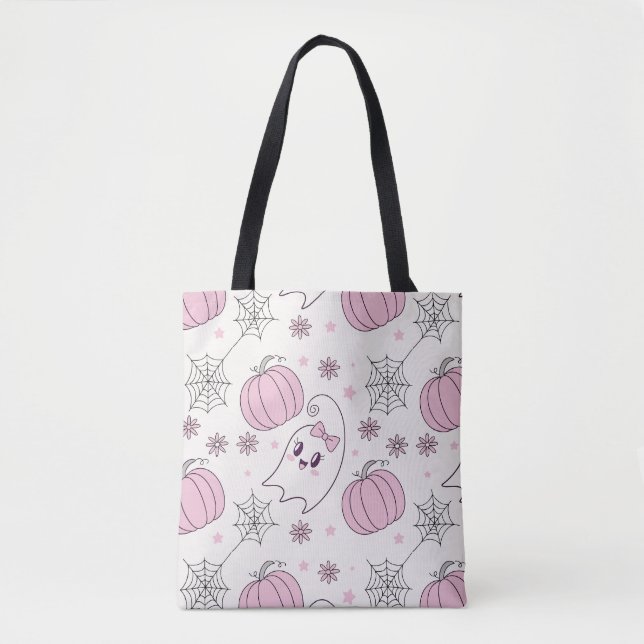 Pastellrosa Halloween Nahtloses Muster (4) Tasche (Vorderseite)