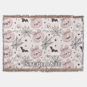 Pastellrosa Halloween Nahtloses Muster (5) Decke