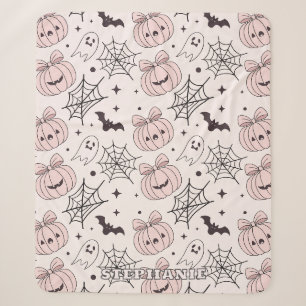 Pastellrosa Halloween Nahtloses Muster (5) Sherpadecke