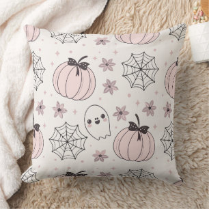 Pastellrosa Halloween Nahtloses Muster Kissen