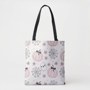 Pastellrosa Halloween Nahtloses Muster Tasche