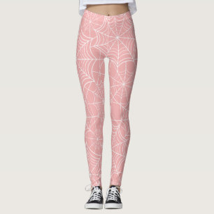 Pastellrosa-Halloween-Spinnennetz Leggings
