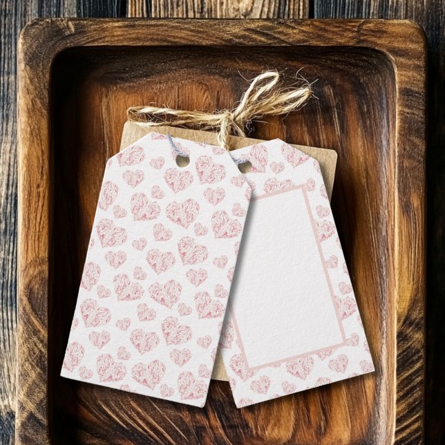 Pastellrosa Herz Geschenkanhänger (Pastel Pink Hearts Gift Tags)