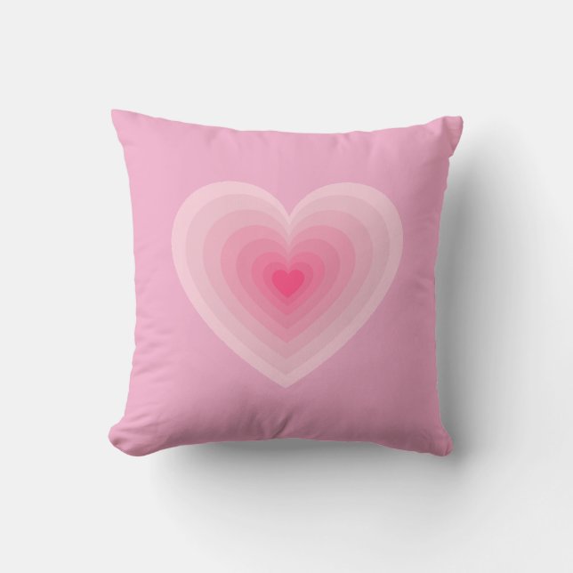 Pastellrosa Herzdesign - Modernes Symbol für Liebe Kissen (Vorderseite)