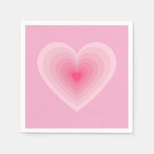 Pastellrosa Herzdesign - Modernes Symbol für Liebe Serviette