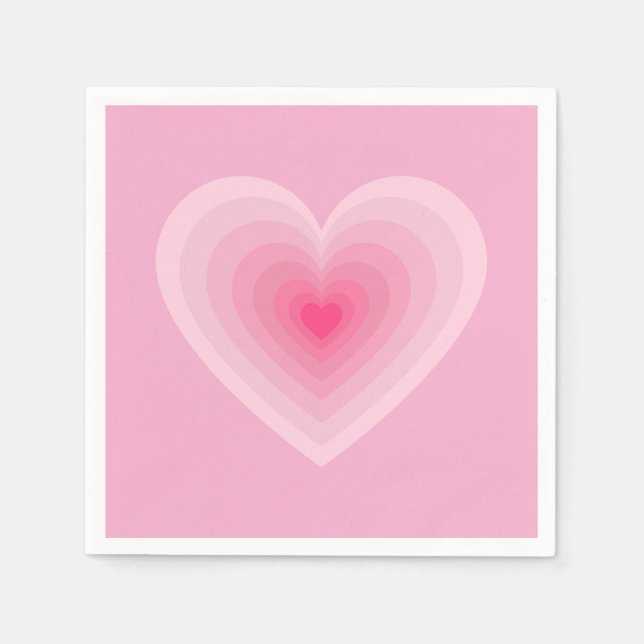 Pastellrosa Herzdesign - Modernes Symbol für Liebe Serviette (Vorderseite)