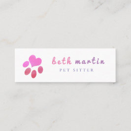 Pastellrosa Herzstillstand Mini Visitenkarte