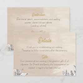 Pastellrosa Hochzeitseinlagekarte Begleitkarte