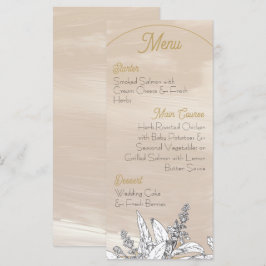 Pastellrosa Hochzeitsmenü Menükarte