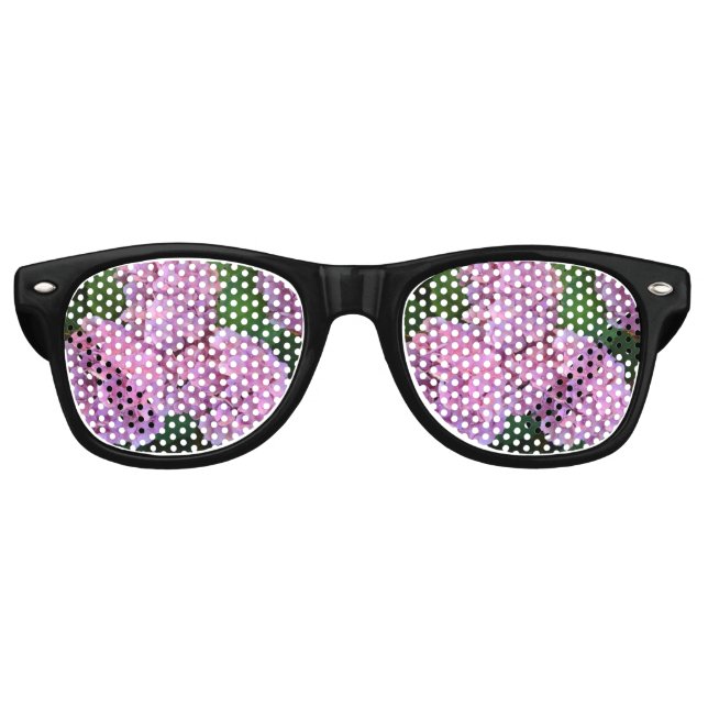Pastellrosa Hortensia Hydrangea Blume Partybrille (Vorderseite)
