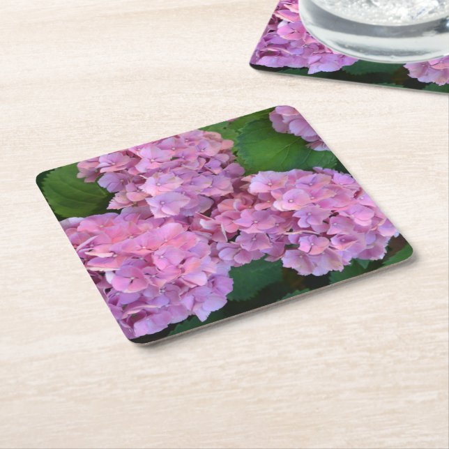 Pastellrosa Hortensia Hydrangea Blume Rechteckiger Pappuntersetzer (angewinkelt)