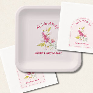 Pastellrosa Hummel Hot Pink Floralien Pappteller