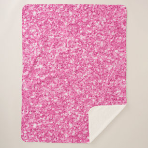 Pastellrosa Imitate Glitzer drucken Sherpadecke
