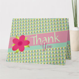 Pastellrosa Kariert mit Minzgrün Karte