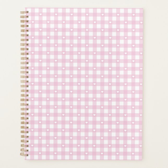 Pastellrosa Karos Planer (Vorderseite)