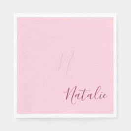 Pastellrosa, kräftige Farbe - personalisiert elega Serviette