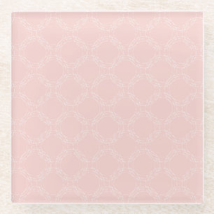Pastellrosa Kreis Muster Glasuntersetzer