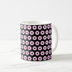 Pastellrosa Kreise Einfach Schwarz Kaffeetasse