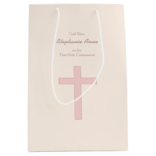 Pastellrosa Kreuz Mittlere Geschenktüte
