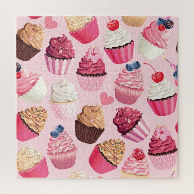 Pastellrosa Kuchen: Vintages Muster. (Vertikal)