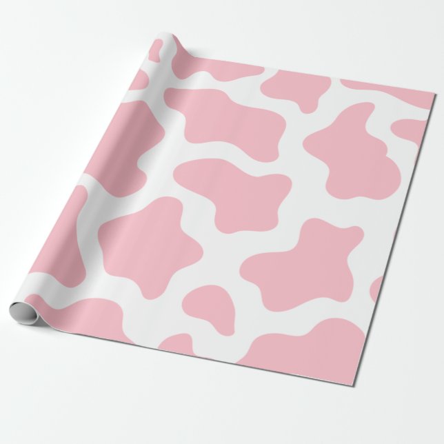 Pastellrosa Kuhprägung Kawaii Geschenkpapier (Ungerollt)
