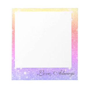 Pastellrosa Lavendel Gold Glitter Funkeln Notizblock