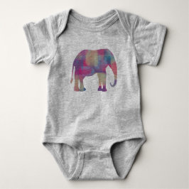 Pastellrosa lila abstrakte ElefantenSilhouette Baby Strampler