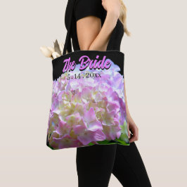 Pastellrosa lila Hydrangeas-Blume Braun Tasche