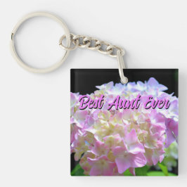 Pastellrosa lila Hydrangeas Blume Tante Schlüsselanhänger