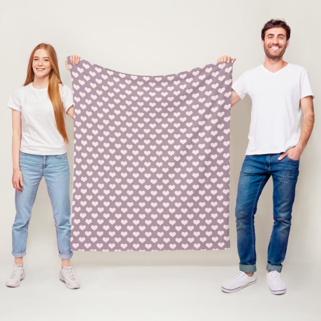 Pastellrosa lila Liebe Herz Polka Punkte Muster Fleecedecke (Beispiel)