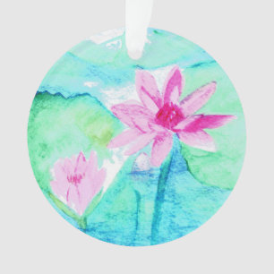 Pastellrosa Lotus Blume Wasserfarben Ornament