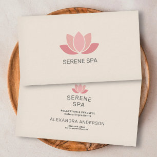 Pastellrosa Lotusblume - Spa-Salon Visitenkarte