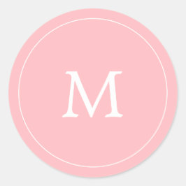 Pastellrosa Minimalistische einfache Mono-Hochzeit Runder Aufkleber
