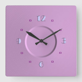 Pastellrosa mit blauen Zahlen> Girlanuhren Quadratische Wanduhr