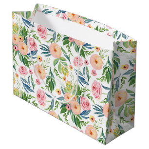 Pastellrosa, mit Blumenblättern Große Geschenktüte