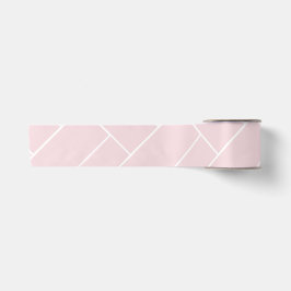 Pastellrosa mit weißem geometrischem Muster Satinband