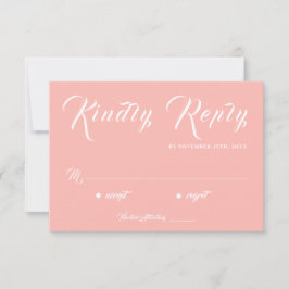 Pastellrosa Moderne Hochzeit RSVP Karte