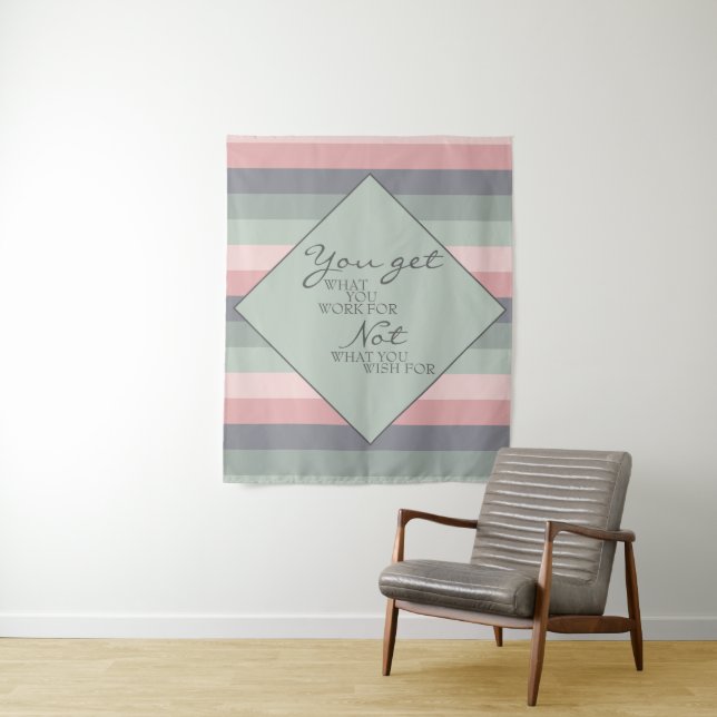 Pastellrosa Motivierend Sprichwort, blau gestriche Wandteppich (Beispiel)