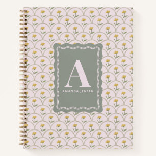Pastellrosa Muschel Blumen Personalized Notizbuch