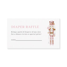 Pastellrosa Nussknacker-Windelraffle-Karte
