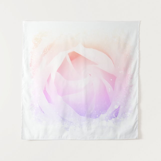 *~* Pastellrosa Pfirsichfarben Rose Blumenstrauß A Wandteppich (Vorderseite)