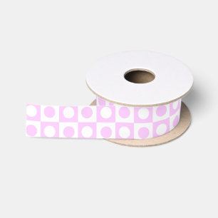 Pastellrosa Punkte und Muster für Quadrate Satinband