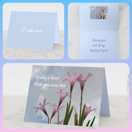 Pastellrosa Rain Lilies Springtime Floral Card Karte