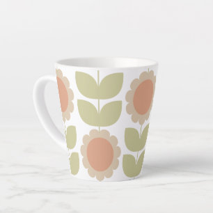 Pastellrosa Retro-Blumenmuster im Stil der Mitte d Milchtasse