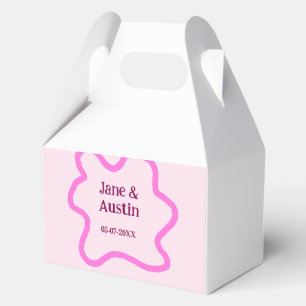 Pastellrosa Retro Hochzeitsgrenzennacht Datum Geschenkschachtel