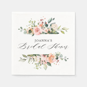 Pastellrosa Rose Blütenfarben Brautparty Serviette