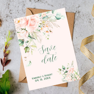 Pastellrosa Rosen Einladung