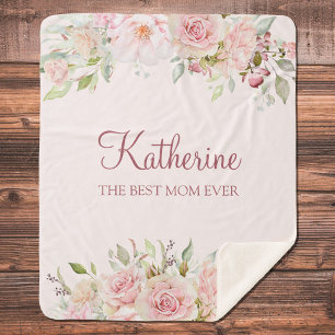 Pastellrosa Rosenblume Floral Beste Mutter Aller Z Sherpadecke